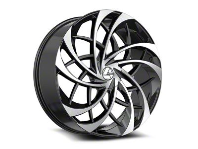 Azara AZA-540 Gloss Black and Machined Wheel; Rear Only; 22x9.5; 15mm Offset (06-10 Charger)