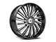 Azara AZX-102 Gloss Black and Machined Wheel; Rear Only; 24x9; 15mm Offset (06-10 Charger)