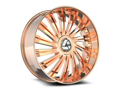 Azara AZX-102 Nano Rose Gold Wheel; Rear Only; 24x9; 32mm Offset (11-23 Charger w/o Brembo Brakes)