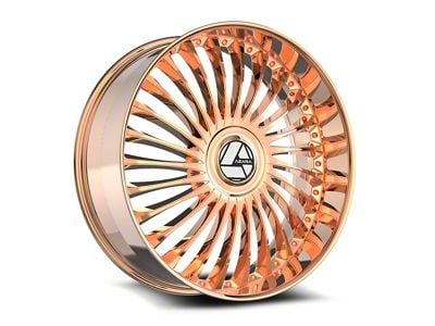 Azara AZX-103 Nano Rose Gold Wheel; Rear Only; 24x9; 15mm Offset (11-23 RWD Charger, Excluding Widebody)