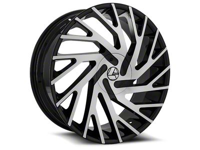 Azara AZA-505 Gloss Black and Machined Wheel; 22x8.5; 38mm Offset (05-09 Mustang)