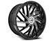 Azara AZA-516 Gloss Black and Machined Wheel; Rear Only; 22x8.5; 38mm Offset (94-98 Mustang)