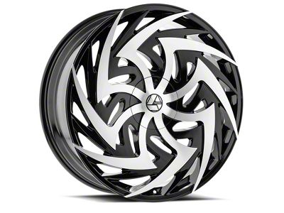 Azara AZA-520 Gloss Black and Machined Wheel; 20x8.5; 35mm Offset (94-98 Mustang)