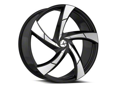 Azara AZA-524 Gloss Black and Machined Wheel; 18x8; 35mm Offset (99-04 Mustang GT, V6)