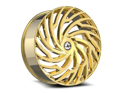 Azara AZA-536 Nano Gold Wheel; Rear Only; 22x8.5; 38mm Offset (99-04 Mustang GT, V6)