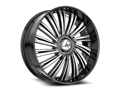 Azara AZX-102 Gloss Black and Machined Wheel; 18x8; 35mm Offset (15-23 Mustang GT w/o Performance Pack, EcoBoost, V6)