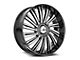 Azara AZX-102 Gloss Black and Machined Wheel; 18x8; 35mm Offset (94-98 Mustang)