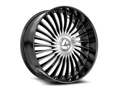 Azara AZX-103 Gloss Black and Machined Wheel; 18x8; 35mm Offset (24-25 Mustang)