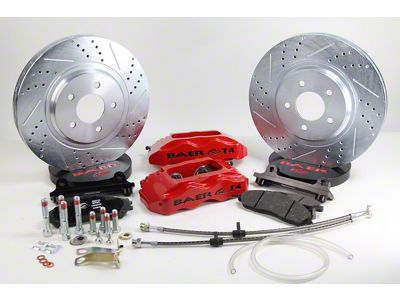 Baer Track4 Front Big Brake Kit with 13-Inch Rotors; Black Calipers (93-97 Camaro w/ 98-02 Spindles; 98-02 Camaro)