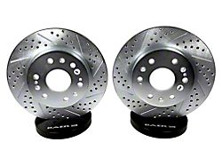 Baer Claw Performance Drilled and Slotted Rotors; Rear Pair (06-23 RWD V6 Charger w/ Single Piston Front Calipers)