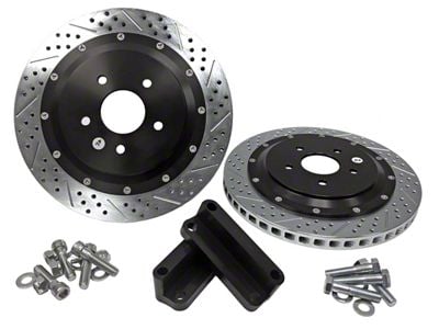 Baer EradiSpeed+ 2-Piece Performance Drilled and Slotted Rotors; Rear Pair (97-04 Corvette C5; 05-13 Corvette C6 Base w/ Standard Brake Package)