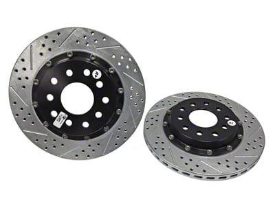 Baer EradiSpeed+ 2-Piece Performance Drilled and Slotted Rotors; Rear Pair (97-04 Corvette C5; 05-13 Corvette C6 Base w/ Standard Brake Package)