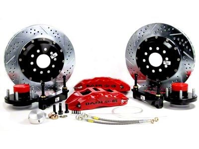 Baer Extreme+ Front 4-Lug Big Brake Kit with 14-Inch Rotors; Grabber Blue Calipers (79-93 Mustang w/ OE V8 Spindles, Excluding Cobra)