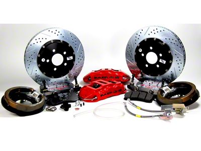 Baer Extreme+ Rear Big Brake Kit with 14-Inch Rotors; Comp Yellow Calipers (94-04 Mustang, Excluding 99-04 Cobra)