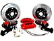 Baer Pro+ Front 4-Lug Big Brake Kit with 13-Inch Rotors; Fire Red Calipers (79-93 Mustang w/ OE V8 Spindles, Excluding Cobra)