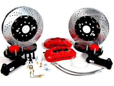 Baer Pro+ Front 4-Lug Big Brake Kit with 13-Inch Rotors; Grabber Blue Calipers (79-93 Mustang w/ OE V8 Spindles, Excluding Cobra)