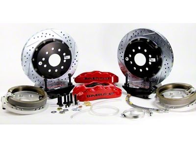 Baer Pro+ Rear 4-Lug Big Brake Kit with 14-Inch Rotors; Comp Yellow Calipers (1993 Mustang, Excluding Cobra)