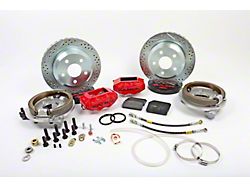 Baer SS4 Rear 4-Lug Big Brake Kit with 12-Inch Rotors; Fire Red Calipers (79-92 Mustang)