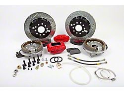 Baer SS4+ Rear 4-Lug Big Brake Kit with 13-Inch Rotors; Fire Red Calipers (1993 Mustang, Excluding Cobra)