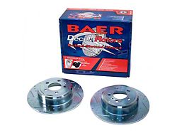 Baer Claw Performance Drilled and Slotted Rotors; Rear Pair (09-23 RWD Challenger SE & SXT w/ Single Piston Front Calipers & Solid Rear Rotors)