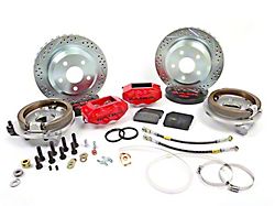 Baer SS4 Rear 4-Lug Big Brake Kit with 12-Inch Rotors; Red Calipers (79-93 Mustang, Excluding Cobra)