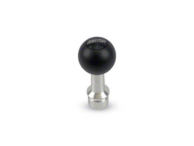 Barton Automatic Shift Knob with Brushed Adapter and Barton Engraving; Black Cap; Black Ball (16-24 Camaro)