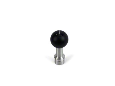 Barton Automatic Shift Knob with Brushed Adapter and Shift Pattern Engraving; Black Cap; Black Ball (15-23 Challenger)