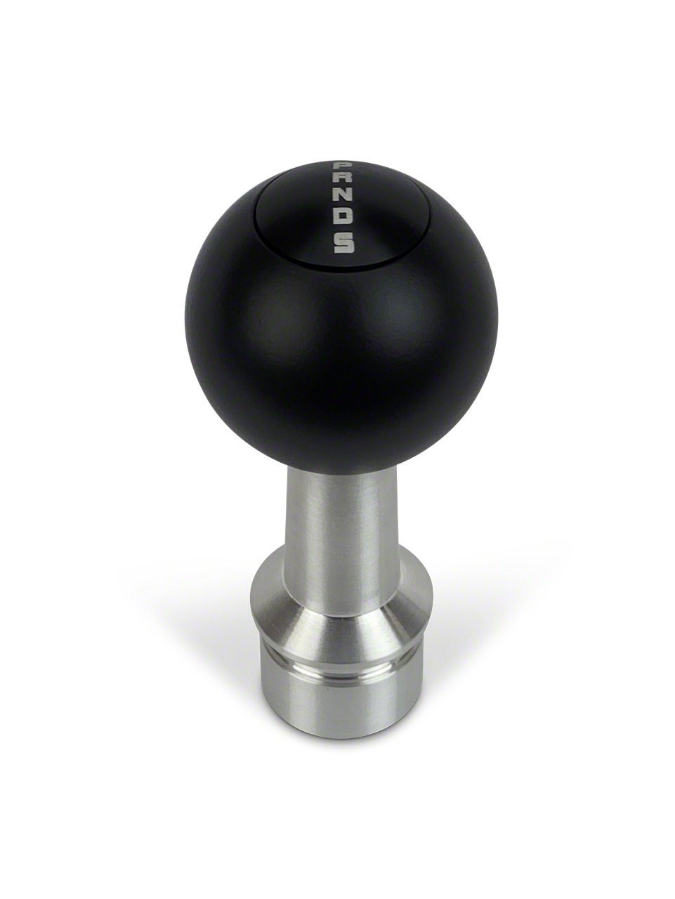 Barton Automatic Shift Knob with Brushed Adapter and Shift Pattern Engraving; Black Cap; Black Ball (15-25 Mustang GT, EcoBoost, V6)