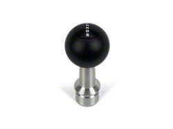 Barton Automatic Shift Knob with Brushed Adapter and Shift Pattern Engraving; Black Cap; Black Ball (15-24 Mustang GT, EcoBoost, V6)