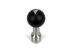 Barton Automatic Shift Knob with Brushed Adapter and Coyote Engraving; Black Cap; Black Ball (15-24 Mustang GT, EcoBoost, V6)