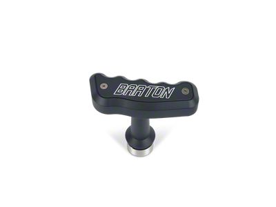 Barton Automatic T-Handle with Black Adapter, Black Inlays and Barton Engraving; Black (15-24 Mustang GT, EcoBoost, V6)