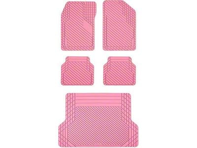 BaseLayer Cut-to-Fit All Weather Front, Rear and Cargo Floor Mats; Pink (Universal; Some Adaptation May Be Required)