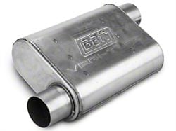 BBK Stainless Steel Varitune Offset/Offset Oval Muffler; 2.75-Inch Inlet/2.75-Inch Outlet (Universal; Some Adaptation May Be Required)