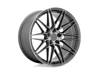 Beyern Damon Matte Gunmetal with Brushed Face Wheel; Rear Only; 20x10; 44mm Offset (10-15 Camaro, Excluding ZL1)