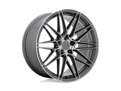 Beyern Damon Matte Gunmetal with Brushed Face Wheel; 18x8.5 (16-24 Camaro, Excluding SS w/ 6-Piston Front Calipers & ZL1)