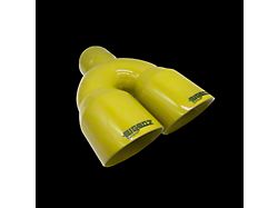 Bigboz Exhaust Quad Weld-On Exhaust Tips; 4-Inch; Gloss Yellow (09-23 V6 Challenger)