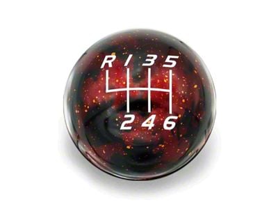 Billetworkz Short Teardrop Anodized 6-Speed Shift Knob with Coyote Engraving; Red Cosmic (15-24 Mustang, Excluding GT350 & GT500)