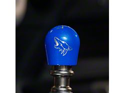 Billetworkz Short Teardrop Weighted 6-Speed Shift Knob with Coyote Engraving; Candy Blue (15-24 Mustang, Excluding GT350 & GT500)