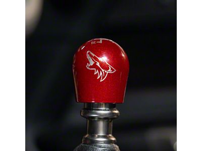 Billetworkz Short Teardrop Weighted 6-Speed Shift Knob with Coyote Engraving; Candy Red (15-24 Mustang, Excluding GT350 & GT500)