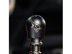 Billetworkz Short Teardrop Weighted 6-Speed Shift Knob with Coyote Engraving; Matte Black (15-24 Mustang, Excluding GT350 & GT500)