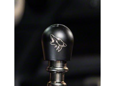 Billetworkz Short Teardrop Weighted 6-Speed Shift Knob with Coyote Engraving; Matte Black (15-24 Mustang, Excluding GT350 & GT500)