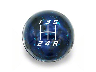 Billetworkz Sphere Anodized 5-Speed Shift Knob; Blue Cosmic (05-10 Mustang GT, V6)