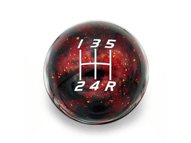 Billetworkz Sphere Anodized 5-Speed Shift Knob; Red Cosmic (05-10 Mustang GT, V6)