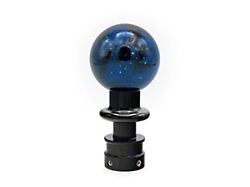 Billetworkz Sphere Automatic Shift Knob with Black Adapter; Blue Cosmic Space (15-25 Mustang GT, V6, Dark Horse)