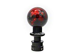 Billetworkz Sphere Automatic Shift Knob with Black Adapter; Red Cosmic Space (15-25 Mustang GT, V6, EcoBoost, Dark Horse)