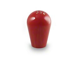 Billetworkz Tall Teardrop Weighted 6-Speed Shift Knob; Gloss Red (11-14 Mustang GT, V6)