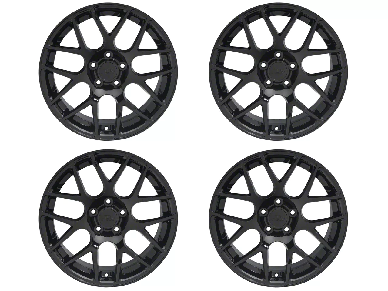 Mustang Staggered AMR Gloss Black 4 Wheel Kit; 18x9/10 (05-09 Mustang ...