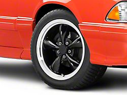 Bullitt Gloss Black Wheel; 17x9 (87-93 Mustang w/ 5-Lug Conversion)