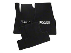 MMD by FOOSE Front and Rear Floor Mats with FOOSE Logo; Black (13-14 Mustang)