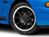 FR500 Style Gloss Black with Polished Lip Wheel; 17x9; 30mm Offset (94-98 Mustang)